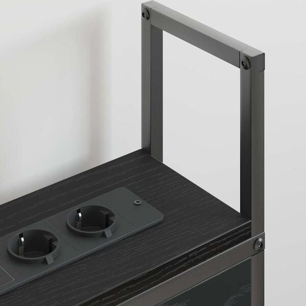 vidaXL Bergend Hoofdeinde met Oplaadstation Zwart eiken - Nu met 30% Korting!