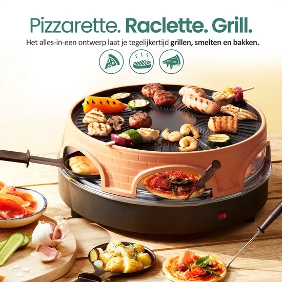 Emerio Pizzarette 3-in-1: Pizza, Raclette & Grill met 35% Korting!