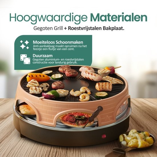 Emerio Pizzarette 3-in-1: Pizza, Raclette & Grill met 35% Korting!