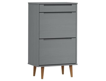 vidaXL MOLDE Schoenenkast Grenenhout Grijs - 55% Korting!