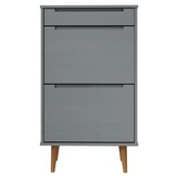 vidaXL MOLDE Schoenenkast Grenenhout Grijs - 55% Korting!
