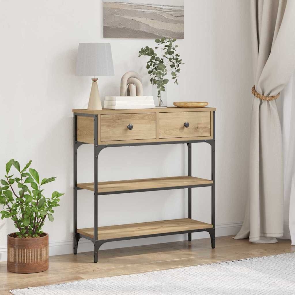 vidaXL Console Tafel eikenkleurig (72,5x25x75cm) - Nu 55% Korting!