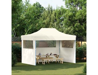 VidaXL Partytent 3x4m Crème - 55% Korting! Inklapbaar met Zijwanden