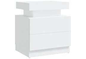 vidaXL Nachtkastje 45x35x52 cm Bewerkt Hout Wit | 60% Korting