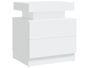 vidaXL Nachtkastje 45x35x52 cm Bewerkt Hout Wit | 60% Korting