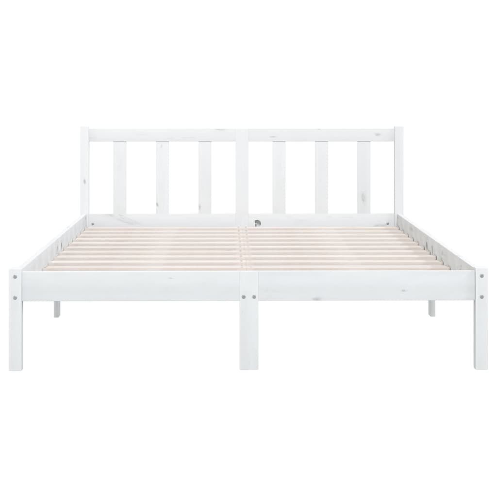 vidaXL Bedframe Grenenhout Wit (60% Korting) - 135x190 cm