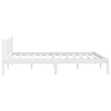vidaXL Bedframe Grenenhout Wit (60% Korting) - 135x190 cm