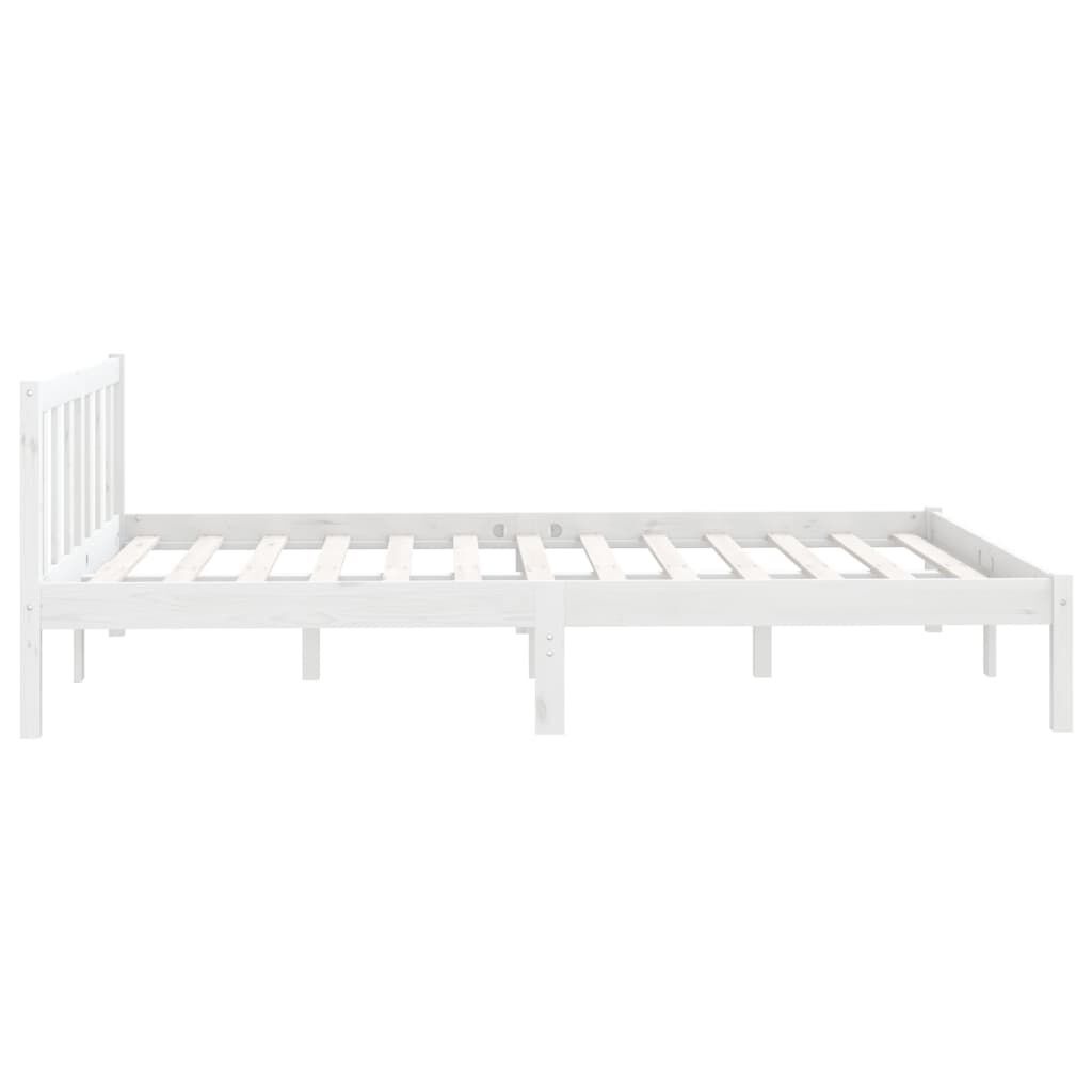 vidaXL Bedframe Grenenhout Wit (60% Korting) - 135x190 cm