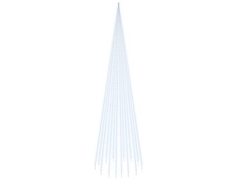 VidaXL Vlaggenmast Kerstboom 800cm - 1134 LED's Koudwit - 60% Korting