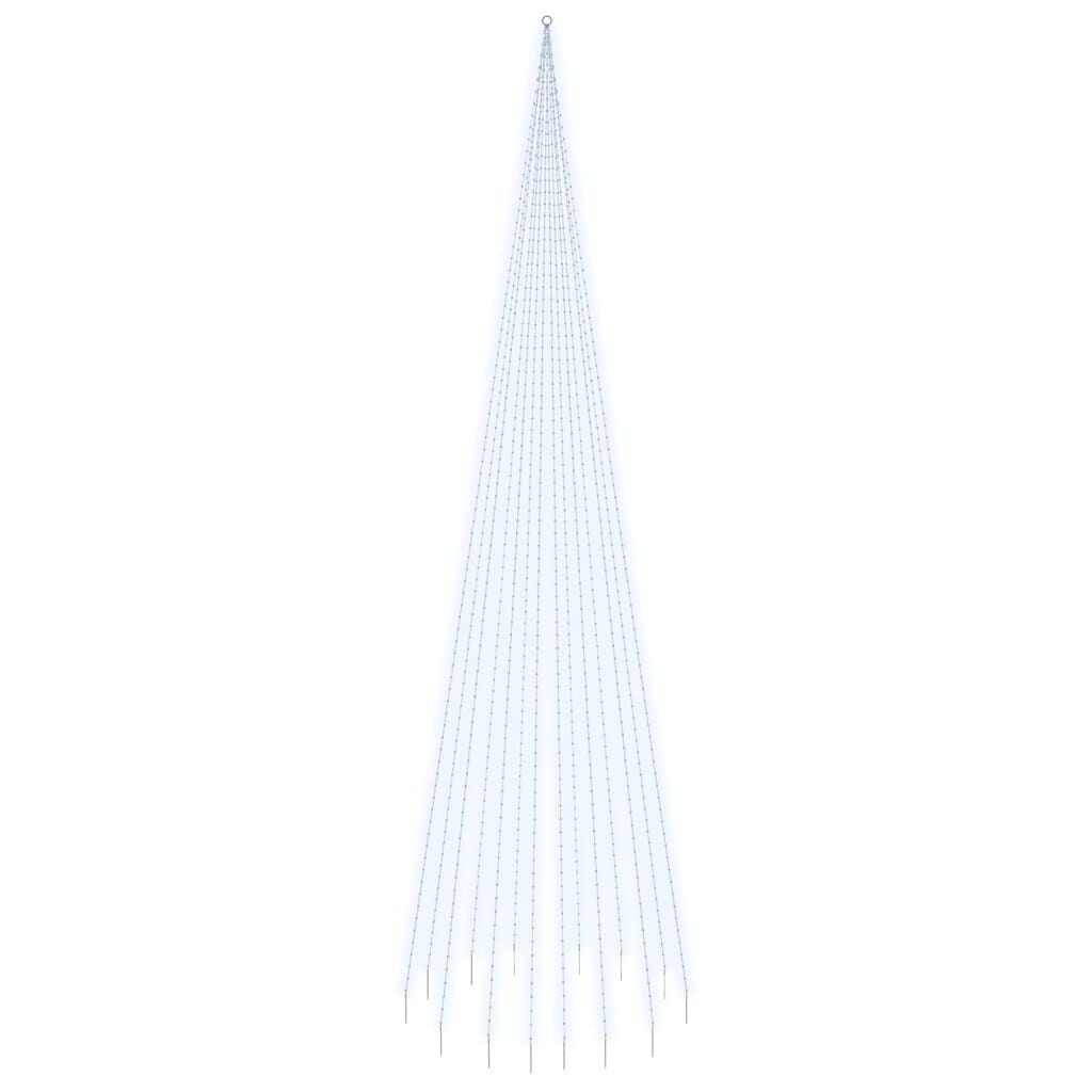 VidaXL Vlaggenmast Kerstboom 800cm - 1134 LED's Koudwit - 60% Korting