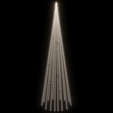 VidaXL Vlaggenmast Kerstboom 800cm - 1134 LED's Koudwit - 60% Korting