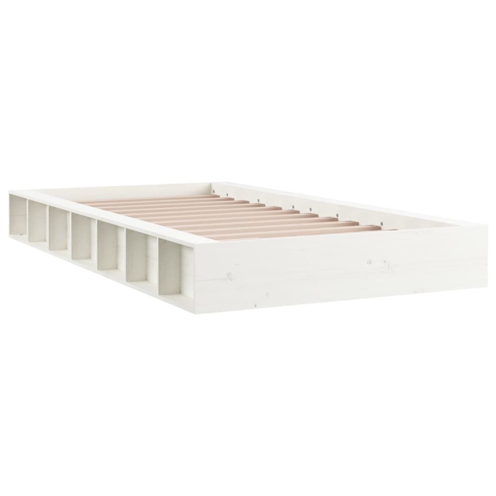 vidaXL Bedframe Massief Hout Wit 140x190cm | 76% Korting