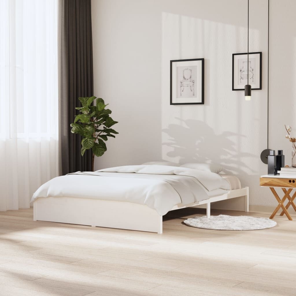 vidaXL Bedframe Massief Hout Wit 160x200 cm - 59% Korting!