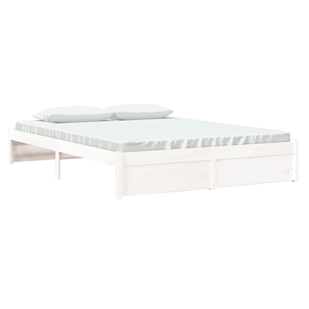 vidaXL Bedframe Massief Hout Wit 160x200 cm - 59% Korting!