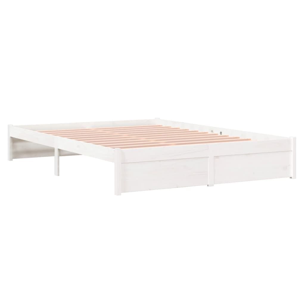 vidaXL Bedframe Massief Hout Wit 160x200 cm - 59% Korting!