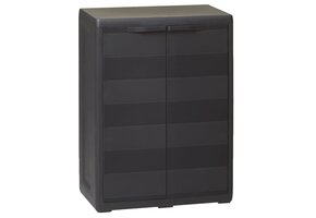 vidaXL Tuinkast met 1 schap - Zwart | 60% Korting