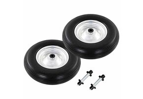 vidaXL Kruiwagenwielen met assen 4,00-8 390 mm PU | 60% Korting