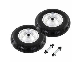 vidaXL Kruiwagenwielen met assen 4,00-8 390 mm PU | 60% Korting