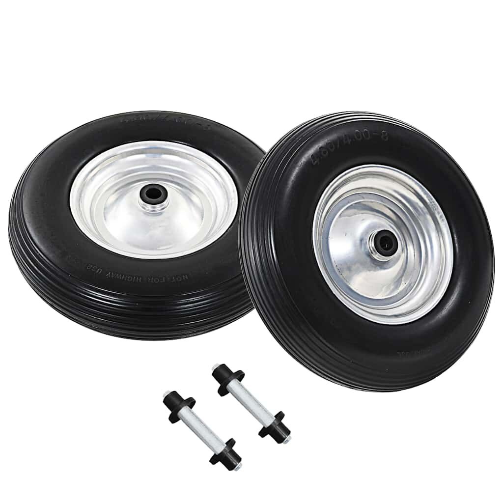 vidaXL Kruiwagenwielen met assen 4,00-8 390 mm PU | 60% Korting