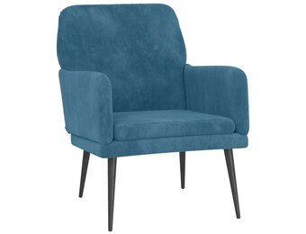 vidaXL Fauteuil Blauw Fluweel - Nu met 60% Korting!