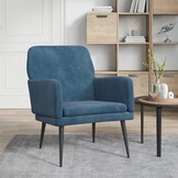 vidaXL Fauteuil Blauw Fluweel - Nu met 60% Korting!