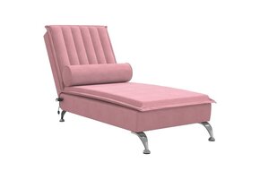 vidaXL Massage Chaise Longue Roze Fluweel - 41% Korting!