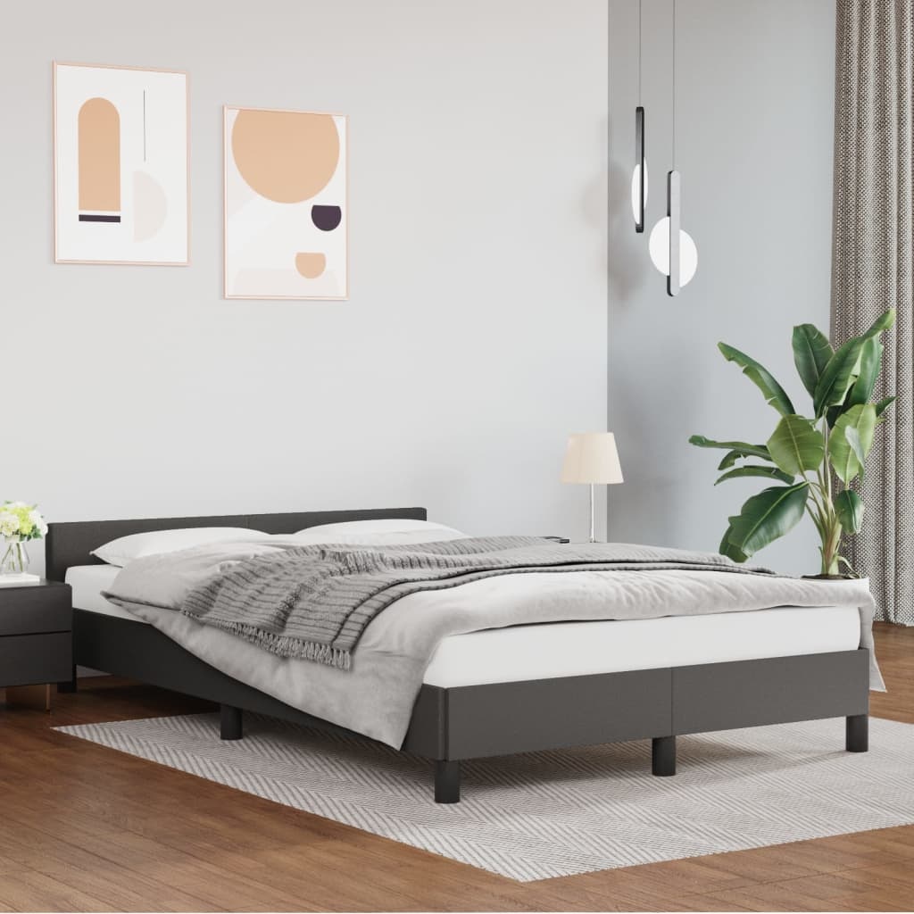vidaXL Bedframe Kunstleer Grijs 120x190 cm - 30% Korting!