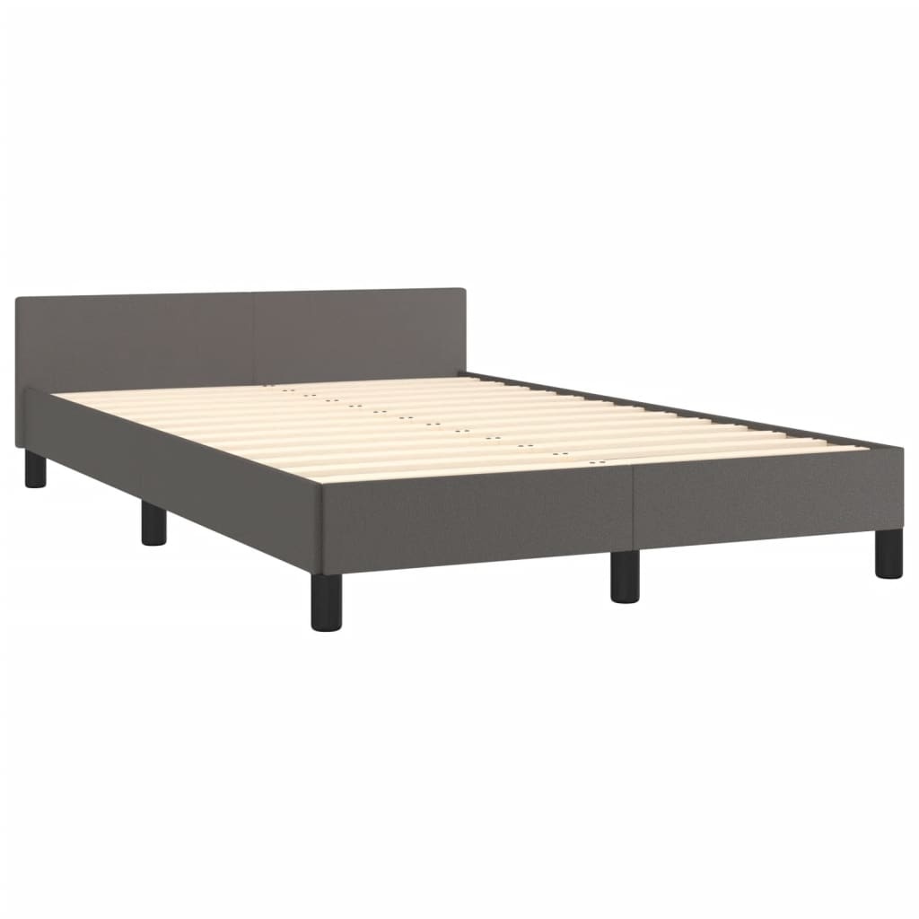 vidaXL Bedframe Kunstleer Grijs 120x190 cm - 30% Korting!
