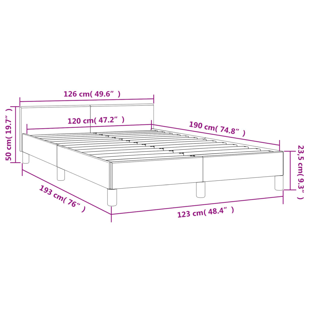 vidaXL Bedframe Kunstleer Grijs 120x190 cm - 30% Korting!