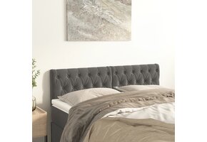 vidaXL Hoofdborden Set - 35% Korting! 2 stuks, Donkergrijs Fluweel