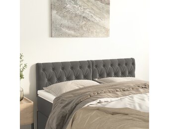 vidaXL Hoofdborden Set - 35% Korting! 2 stuks, Donkergrijs Fluweel