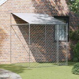 vidaXL Hondenbench 200x200x258cm Staal/PE - 30% Korting