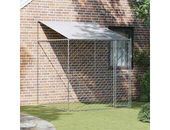 vidaXL Hondenbench 200x200x258cm Staal/PE - 30% Korting