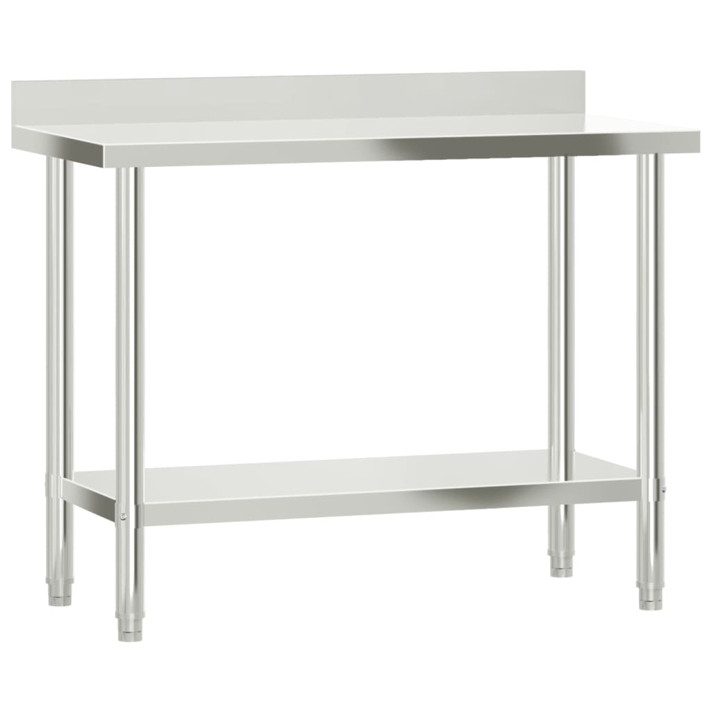 VidaXL Keukenwerktafel RVS met Spatscherm - 110x55x93 cm - 55% Korting!