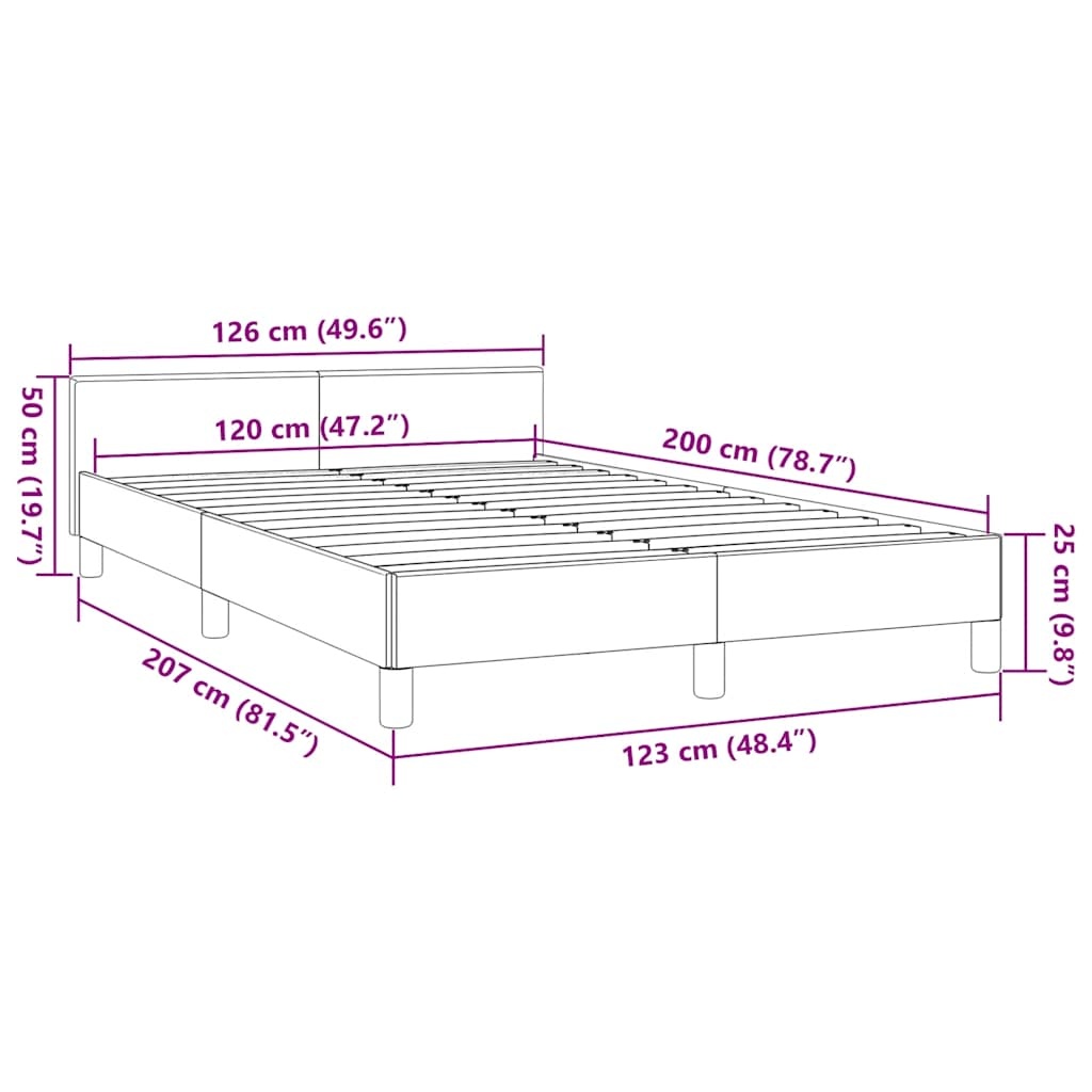 vidaXL Bedframe Zwart 120x200cm - 30% Korting