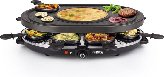 Princess Gourmetstel 162700 - 47% Korting - Raclette & Crêpe - 8 Personen