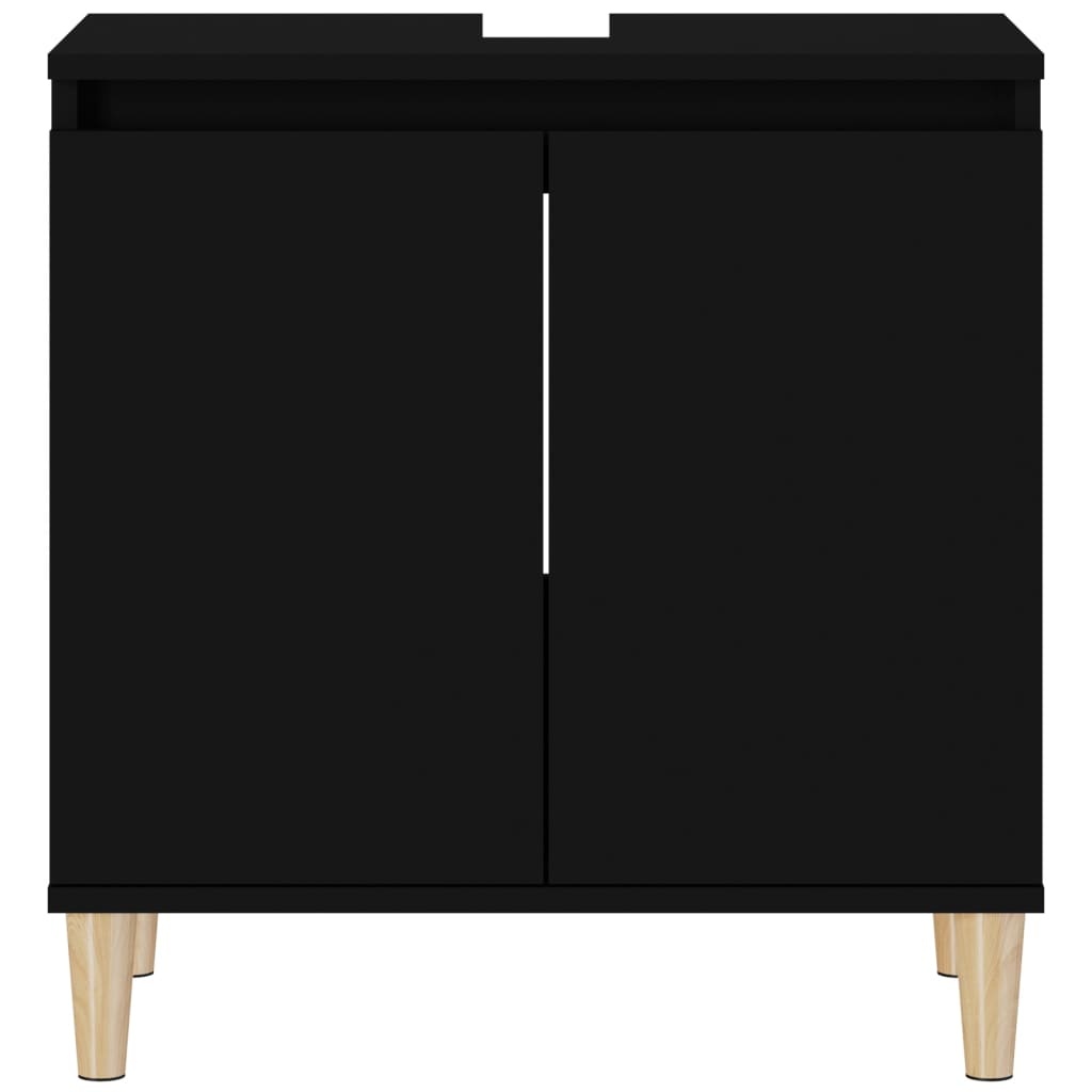 vidaXL Wastafelkast Zwart 58x33x60 cm - Nu 30% Korting!