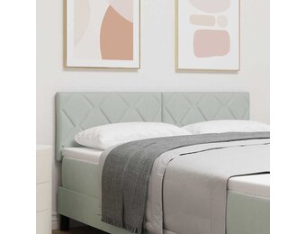 vidaXL Hoofdbord Geometrisch Grijs Fluweel 144cm - 59% Korting!