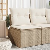 VidaXL Tuinbank Poly Rattan Beige - Nu met 35% Korting!