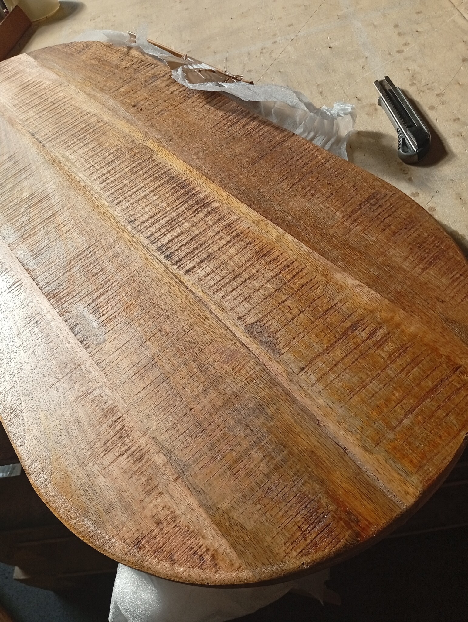 VidaXL Tafelblad Massief Mangohout Ovaal 90x40 cm - 55% Korting