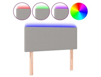 vidaXL Hoofdbord LED Lichtgrijs 80x5x78/88 cm - 60% Korting!
