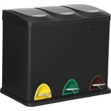 Vuilnisbak 3 Compartimenten - Zwart | 35% Korting