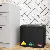 Vuilnisbak 3 Compartimenten - Zwart | 35% Korting