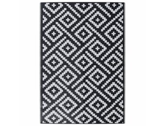 vidaXL Buitenkleed ARAKIL 140x200cm - Wit/Zwart | 35% Korting!