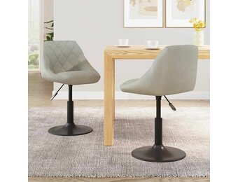 VidaXL Draaibare Eetkamerstoelen Fluweel Lichtgrijs - 30% Korting!