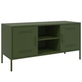 vidaXL TV-meubel 100,5x39x50,5 cm Staal Olijfgroen | 60% Korting