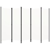 vidaXL Kamerscherm 5 panelen (250x180 cm) Wit - 60% Korting