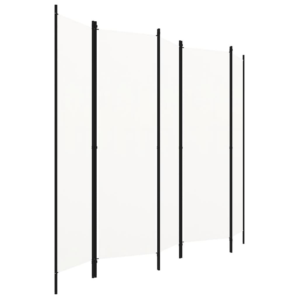 vidaXL Kamerscherm 5 panelen (250x180 cm) Wit - 60% Korting