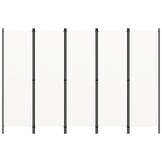 vidaXL Kamerscherm 5 panelen (250x180 cm) Wit - 60% Korting