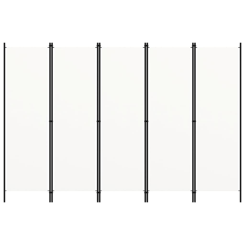 vidaXL Kamerscherm 5 panelen (250x180 cm) Wit - 60% Korting